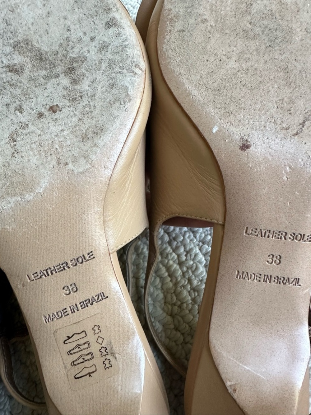 Anthropologie Maeve Women’s Tan Slingback Pointed-Toe Flats Shoes Flower Accent - Picture 8 of 16